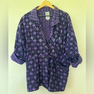 Women’s Purple Patterned oversized Utility Jacket